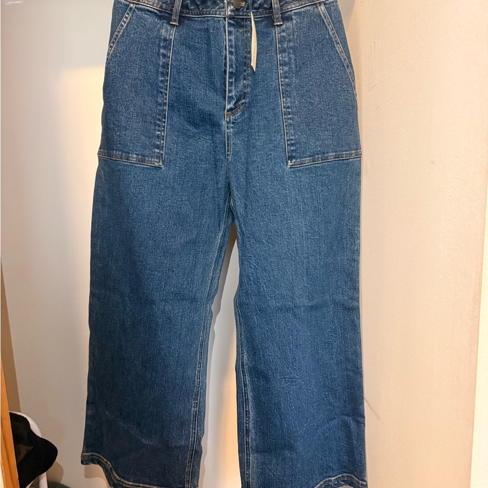 United By Blue Indigo Wide-Leg High Waisted Jeans 8